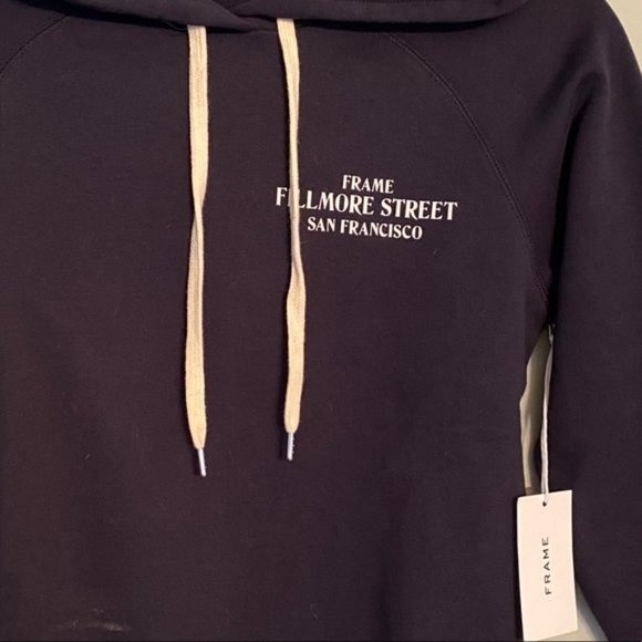 Frame San Francisco Fillmore Hoodie Sweatshirt in Navy Blue size X-Small - Picture 5 of 7